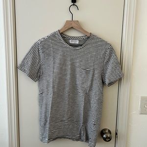 Everlane Men’s Cotton Pocket Tee, Striped tee, S